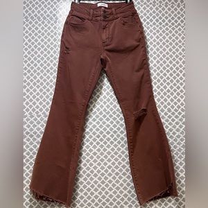 Chocolate Brown High Rise Flare Jean